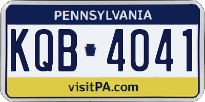 PA license plate KQB4041