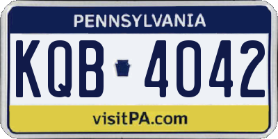 PA license plate KQB4042