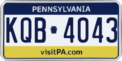 PA license plate KQB4043