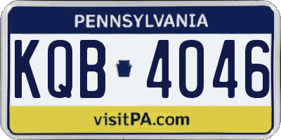 PA license plate KQB4046