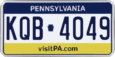 PA license plate KQB4049
