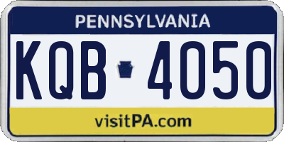 PA license plate KQB4050
