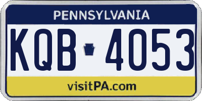 PA license plate KQB4053