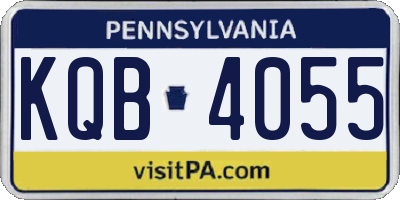 PA license plate KQB4055