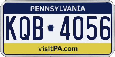 PA license plate KQB4056