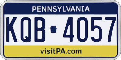 PA license plate KQB4057