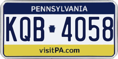 PA license plate KQB4058