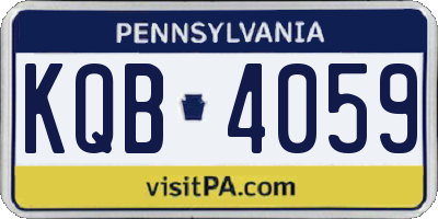 PA license plate KQB4059