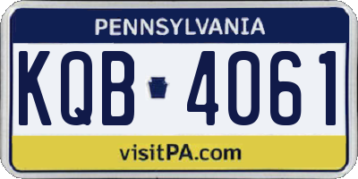 PA license plate KQB4061