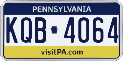 PA license plate KQB4064