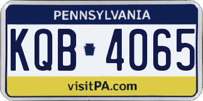 PA license plate KQB4065