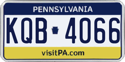 PA license plate KQB4066