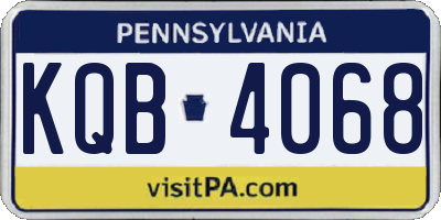 PA license plate KQB4068
