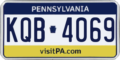 PA license plate KQB4069