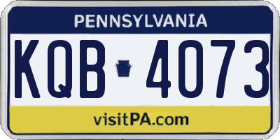 PA license plate KQB4073
