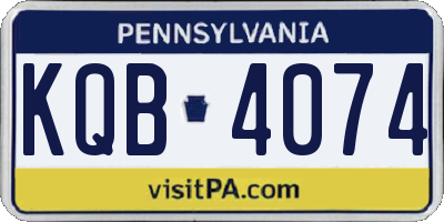 PA license plate KQB4074