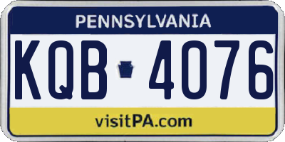 PA license plate KQB4076