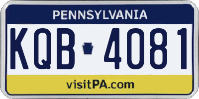 PA license plate KQB4081