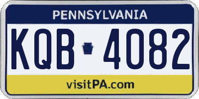 PA license plate KQB4082