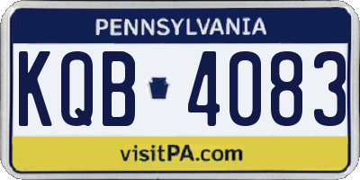 PA license plate KQB4083
