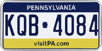 PA license plate KQB4084