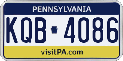PA license plate KQB4086