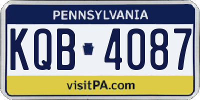 PA license plate KQB4087
