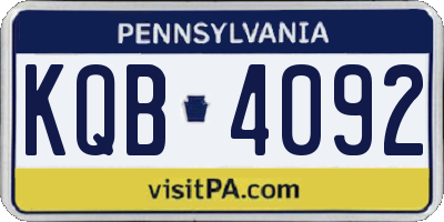 PA license plate KQB4092