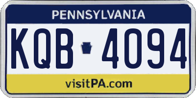PA license plate KQB4094