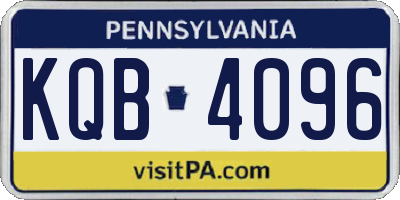 PA license plate KQB4096