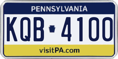 PA license plate KQB4100