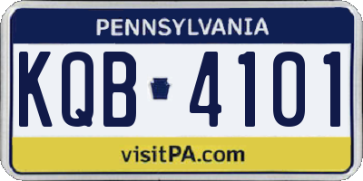 PA license plate KQB4101