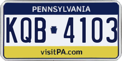 PA license plate KQB4103