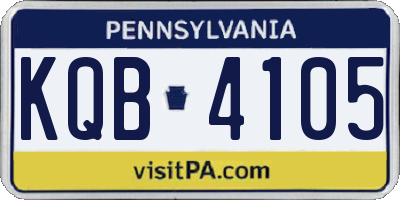 PA license plate KQB4105