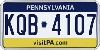 PA license plate KQB4107