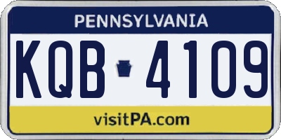 PA license plate KQB4109