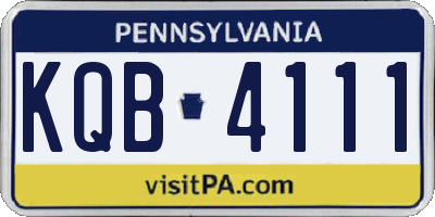 PA license plate KQB4111