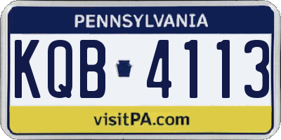 PA license plate KQB4113