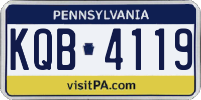 PA license plate KQB4119