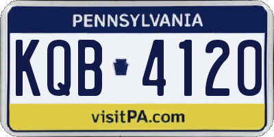 PA license plate KQB4120