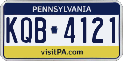 PA license plate KQB4121