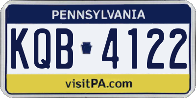 PA license plate KQB4122