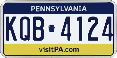 PA license plate KQB4124