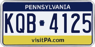 PA license plate KQB4125