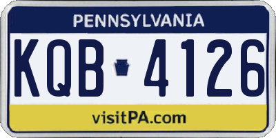 PA license plate KQB4126