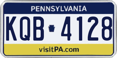 PA license plate KQB4128