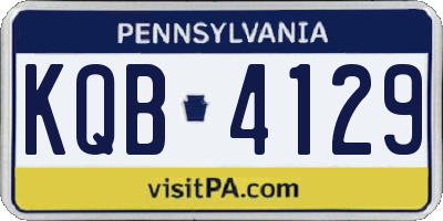 PA license plate KQB4129