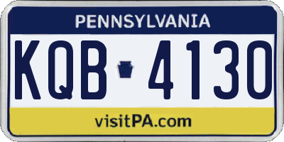 PA license plate KQB4130
