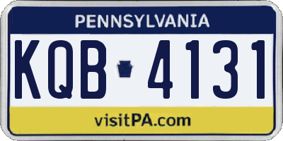 PA license plate KQB4131