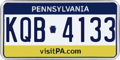 PA license plate KQB4133